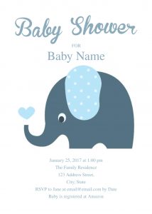 Cute Elephant Ba Shower Invitation Template Free Personal with regard to measurements 1234 X 1730