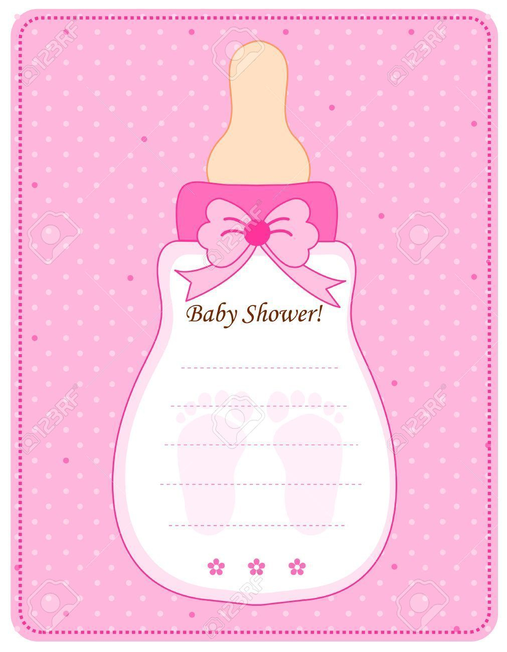 Cute Feeding Bottle Shaped Ba Shower Invitation Card Template In in sizing 1011 X 1300