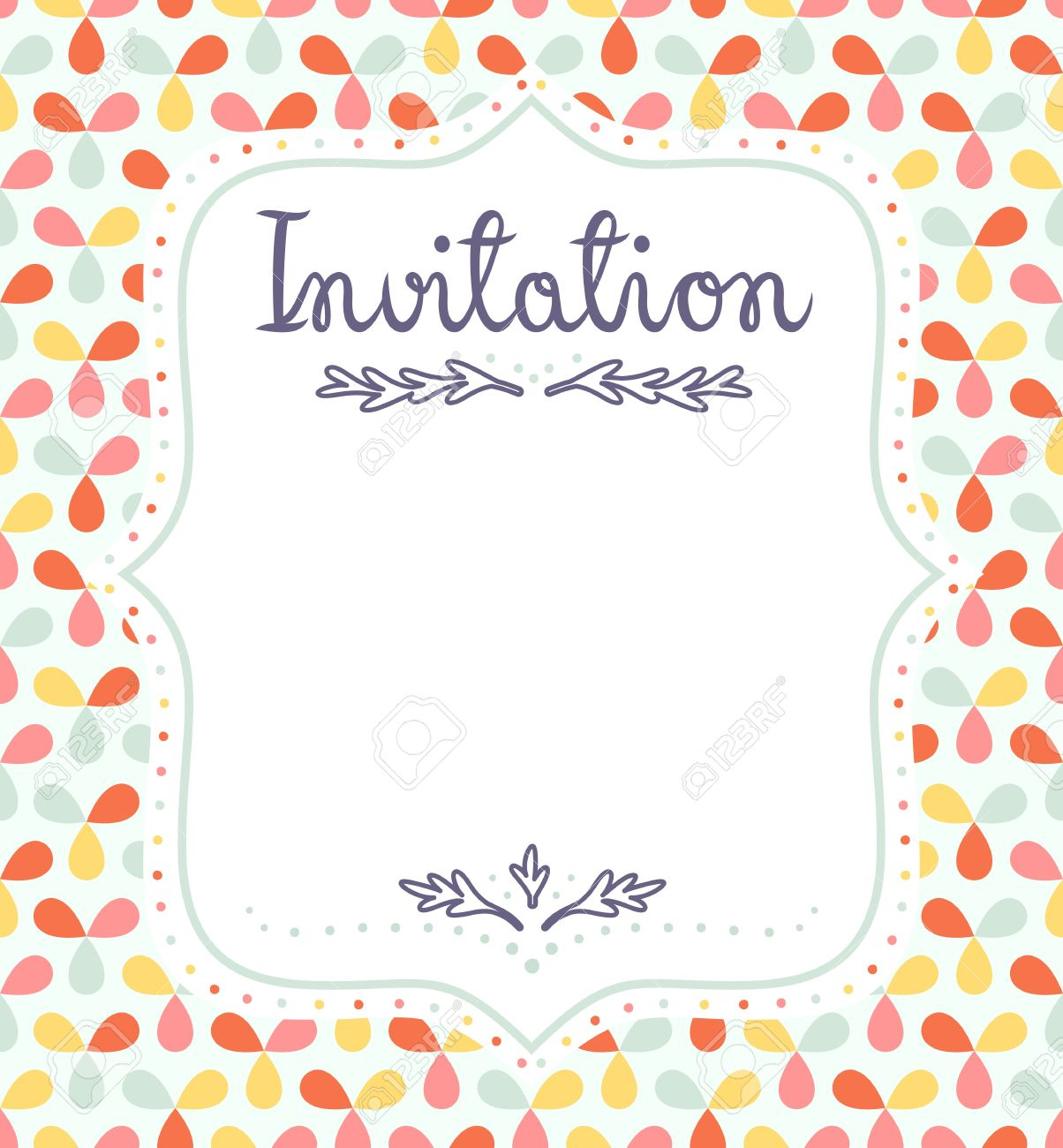 Cute Invitation Template For Festive Events Royalty Free Cliparts for proportions 1204 X 1300