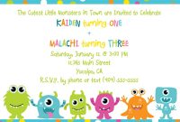 Cute Little Monster Birthday Invitation Printable Free within dimensions 1600 X 1280