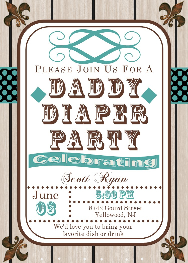 Daddy Diaper Party Invitations New Selections Summer 2019 with regard to measurements 750 X 1050