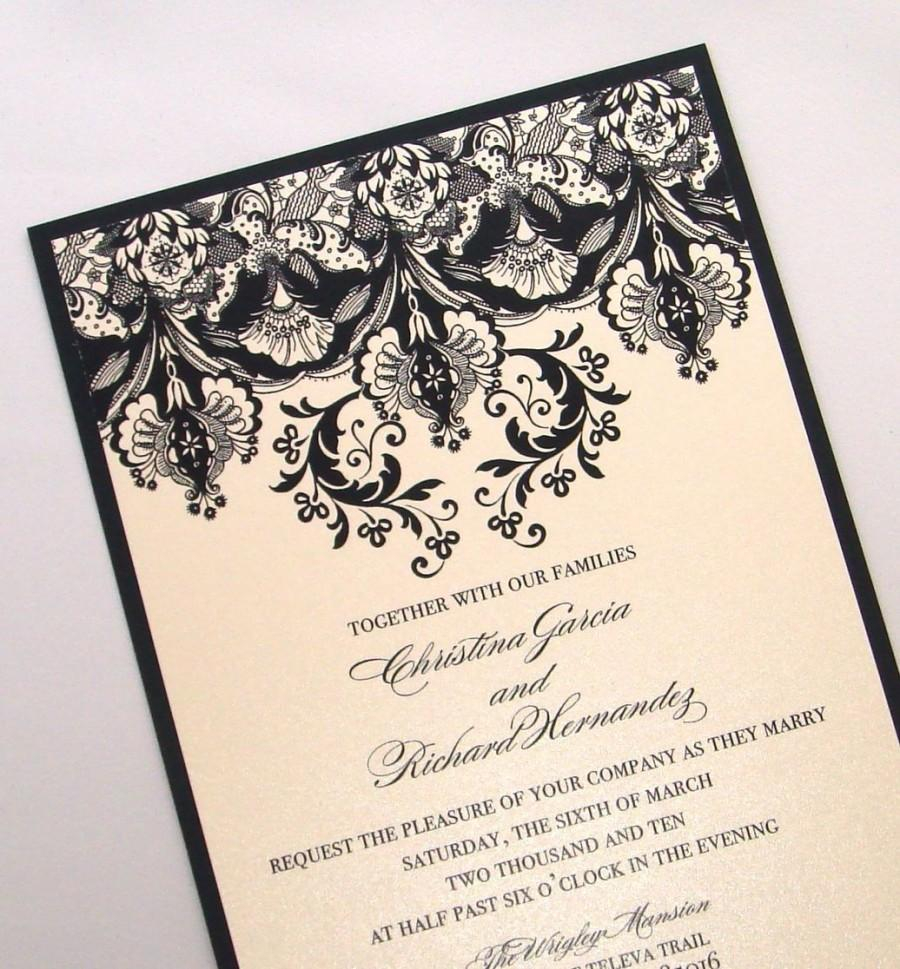 Damask Wedding Invitation Elegant Wedding Invitation Floral with regard to proportions 900 X 969