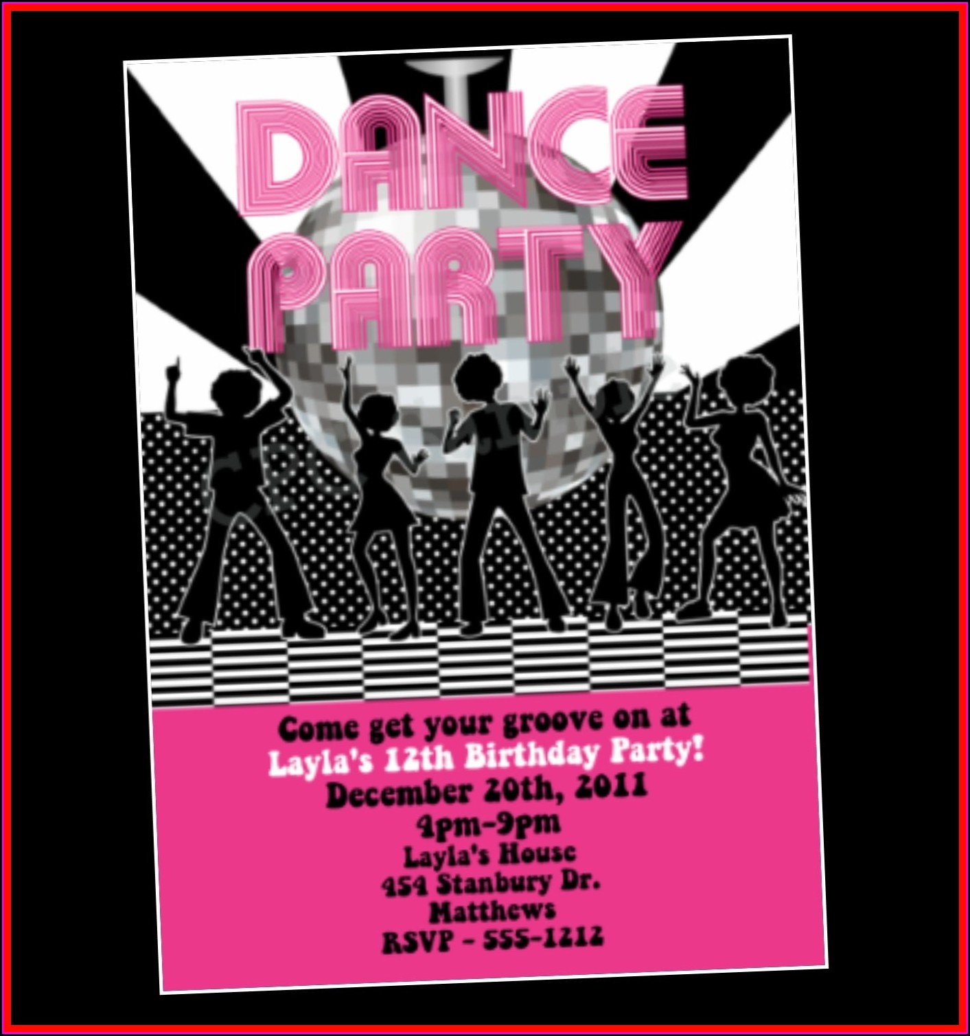 Dance Party Invitation Templates Free Template 2 Resume Examples in sizing 1413 X 1508