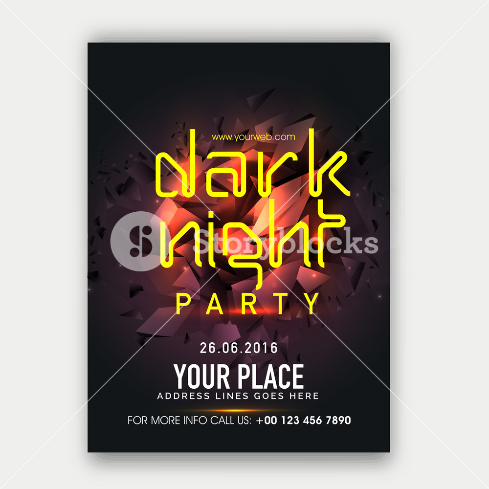 Dark Night Party Template Dance Party Flyer Musical Party Banner intended for sizing 1000 X 1000