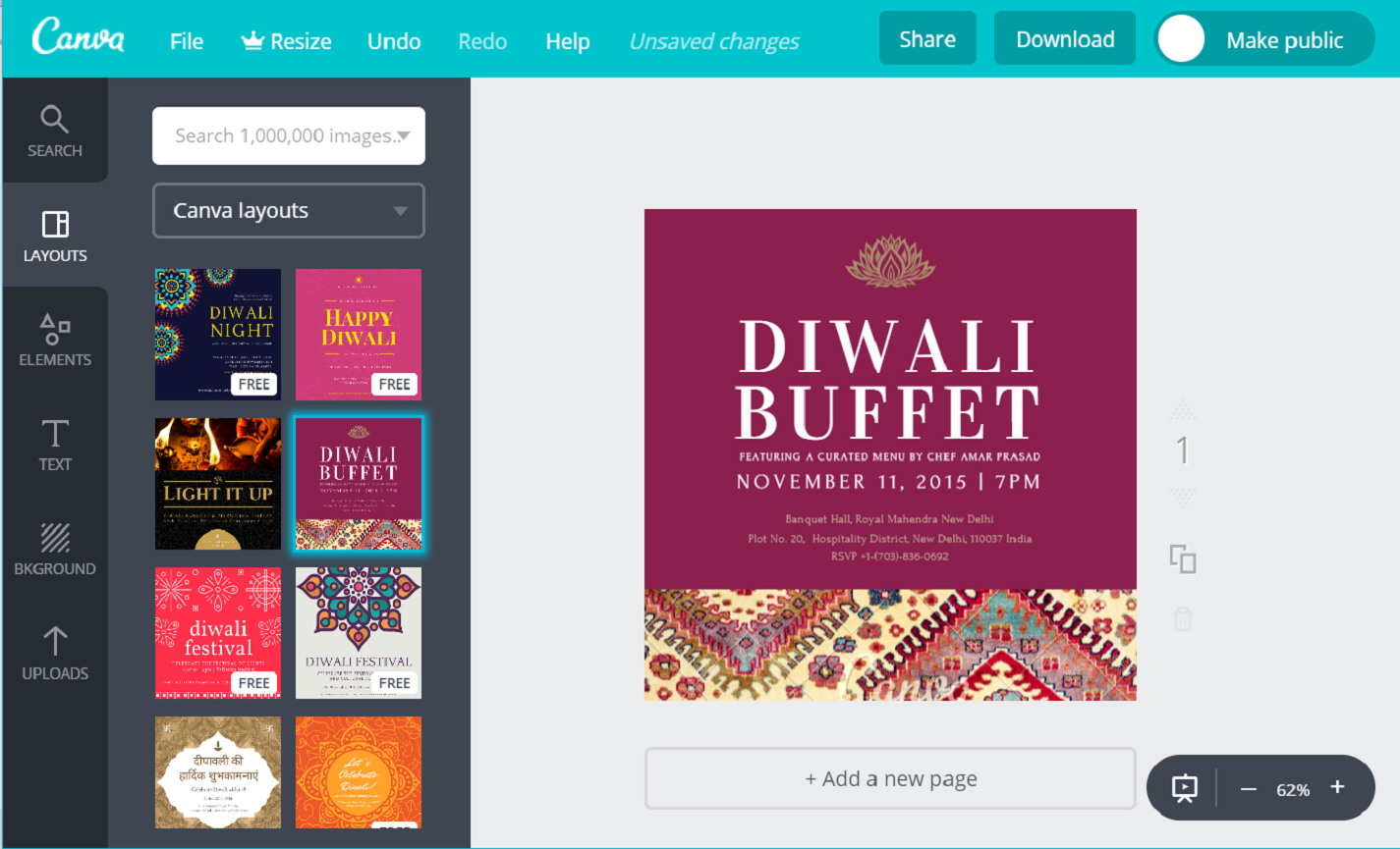 Design Custom Diwali Invitation Cards For Free Canva with regard to measurements 1425 X 865