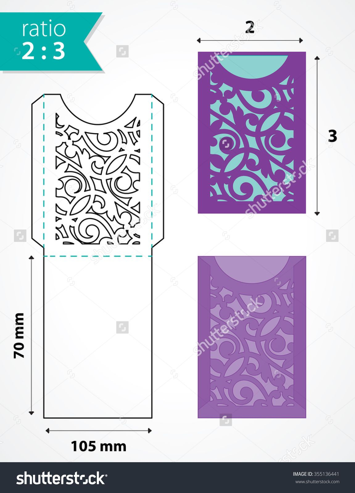Die Cut Pocket Envelope Template With Cutout Pattern Wedding inside dimensions 1151 X 1600