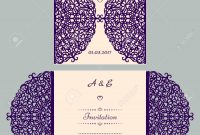 Die Cut Wedding Invitation Card Template Paper Cut Out Card in size 1300 X 1300