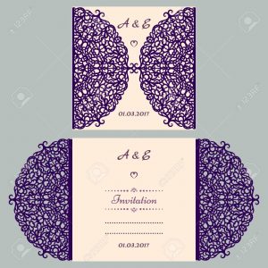 Die Cut Wedding Invitation Card Template Paper Cut Out Card in size 1300 X 1300