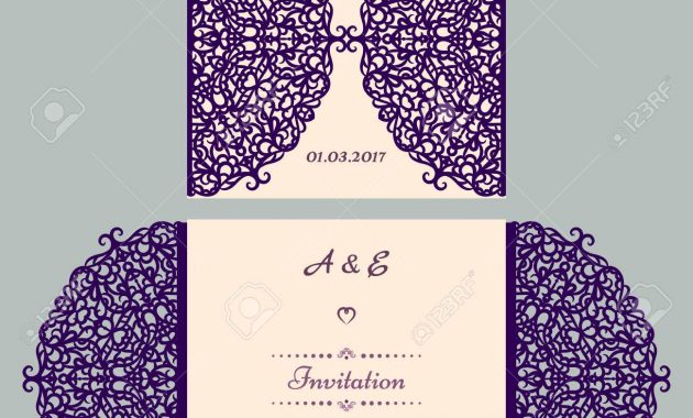 Die Cut Wedding Invitation Card Template Paper Cut Out Card in size 1300 X 1300