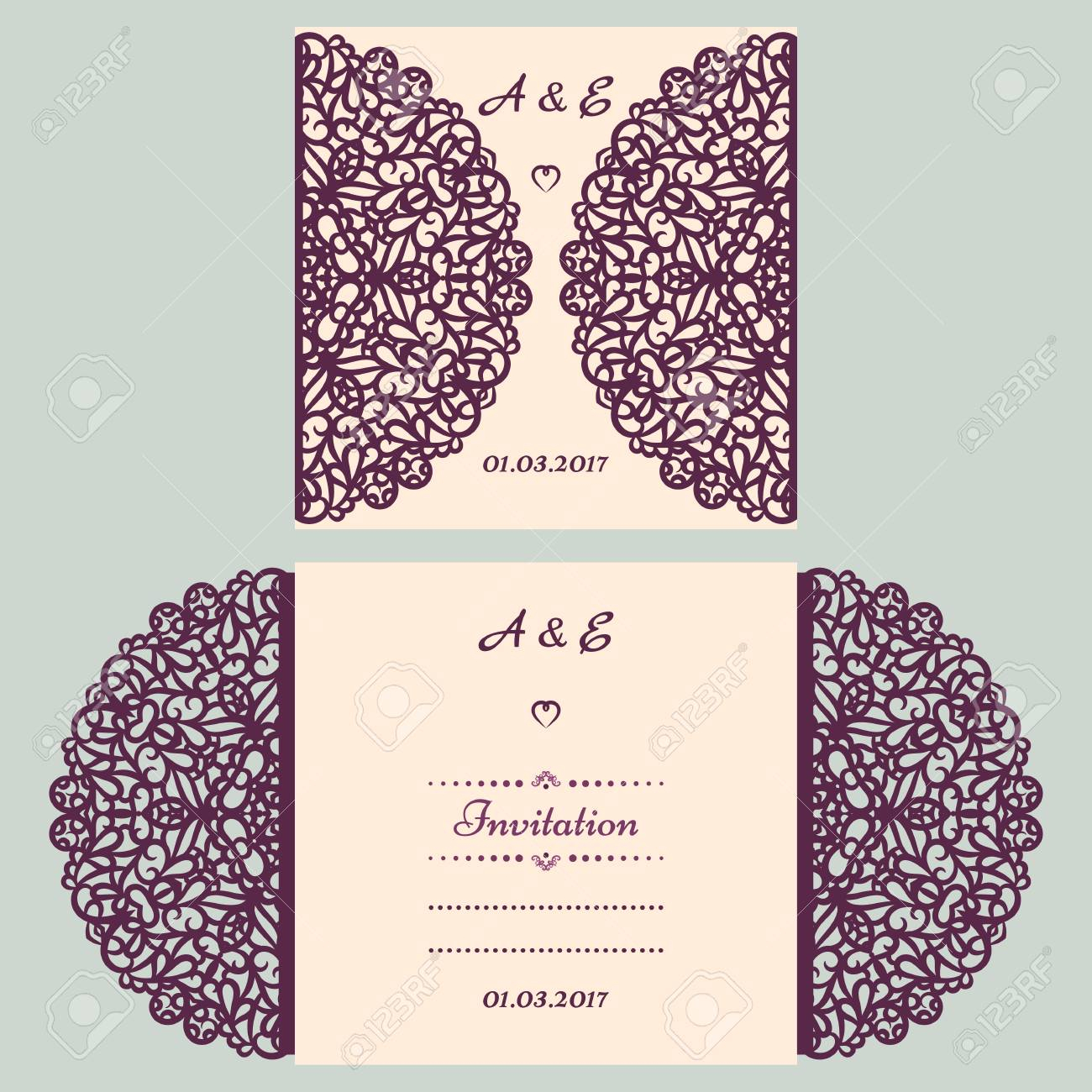 Die Cut Wedding Invitation Card Template Paper Cut Out Card pertaining to measurements 1300 X 1300