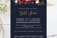 Digital 4x6 Fall Theme Bridal Shower Invitation Dark Navy Blue within sizing 2500 X 2500