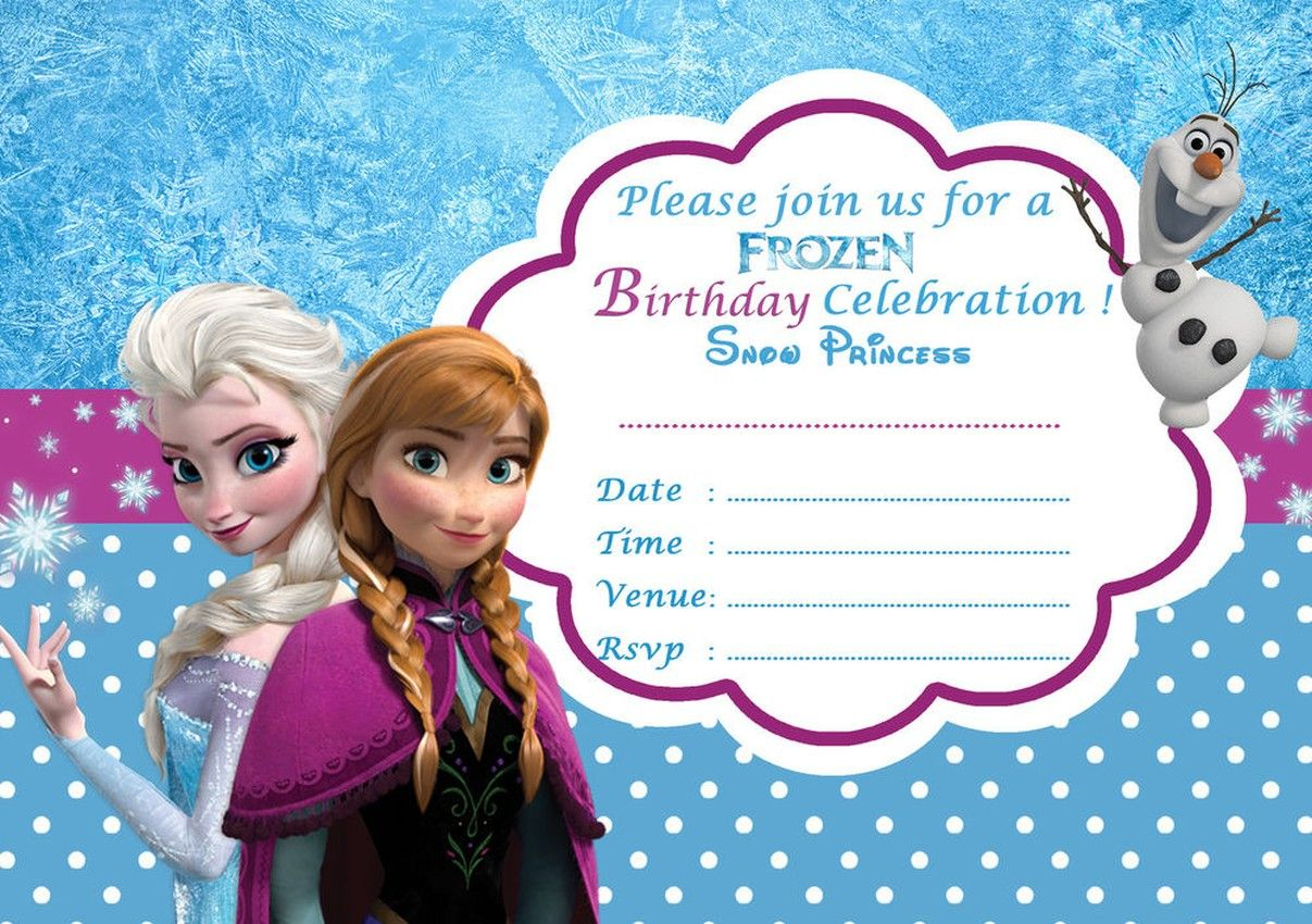 Disney Frozen Birthday Party Invitation Template Printable in dimensions 1207 X 850