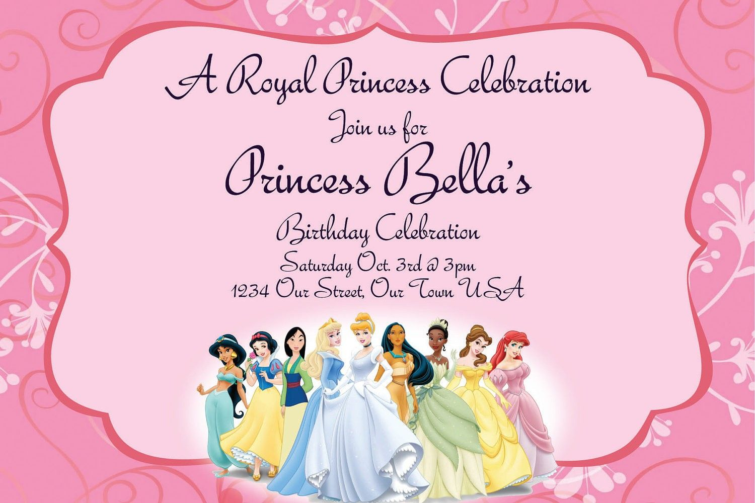 Disney Princess Birthday Invitation Layout Invitetown Birthday inside dimensions 1500 X 1000