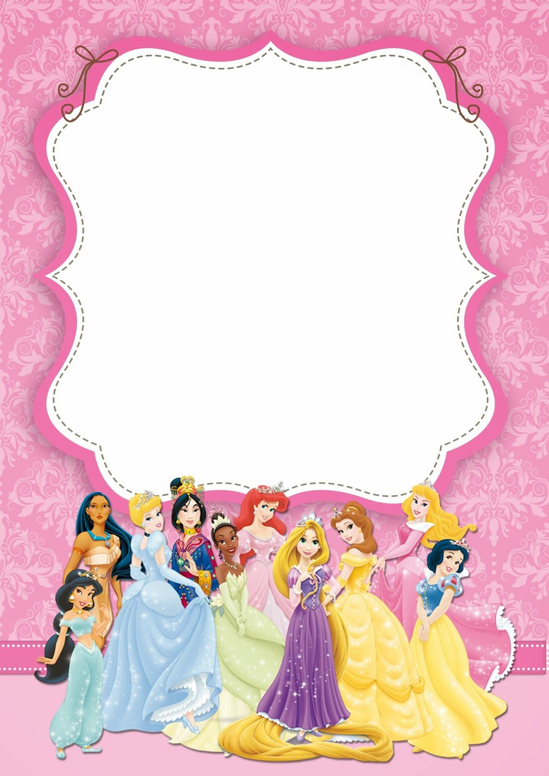 Disney Princess Free Printable Party Invitations Birthday Party with regard to proportions 1131 X 1600
