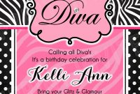 Diva Invitation Template 1500 Wwwfacebookuprintinvitations regarding size 1500 X 2100