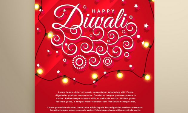 Diwali Flyer Invitation Template For The Festival Vector Image intended for proportions 1000 X 1080