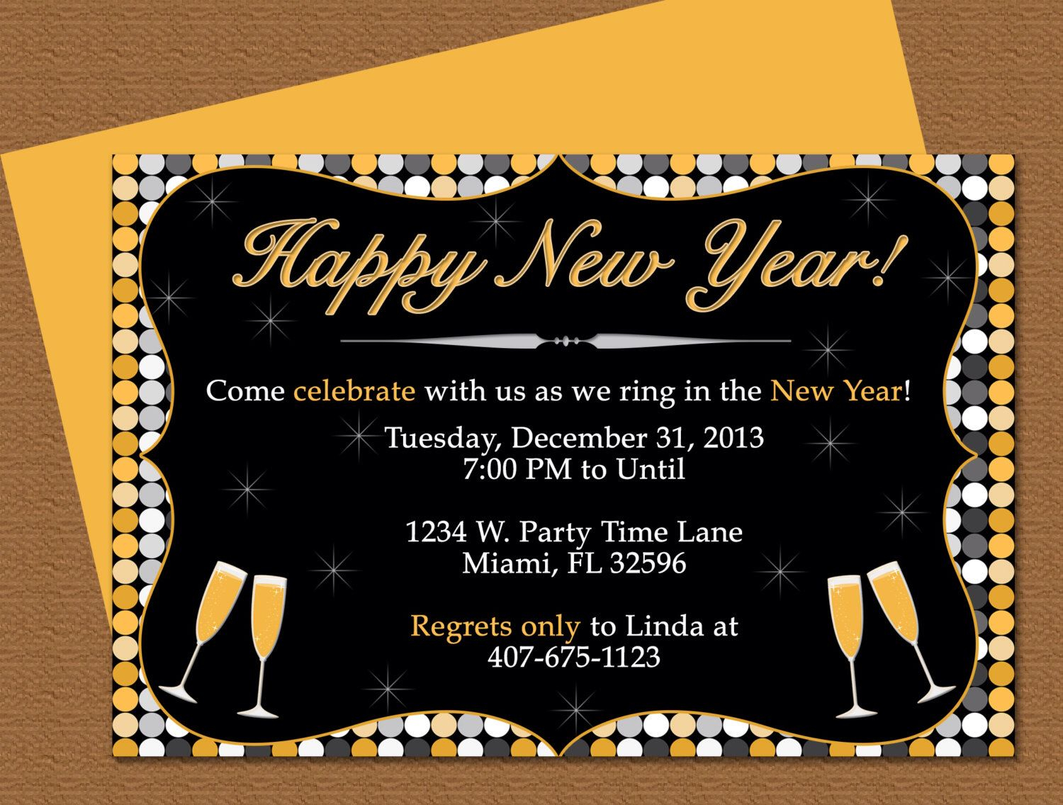 Diy Do It Yourself Happy New Year Invitation Editable Template with dimensions 1500 X 1136
