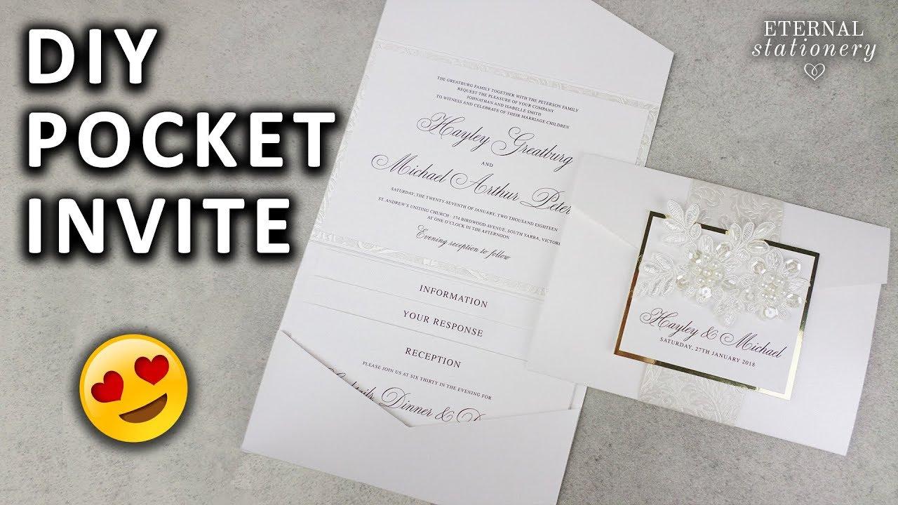 Diy Pocketfold Invitation With Printable Pocket Template Wedding pertaining to size 1280 X 720