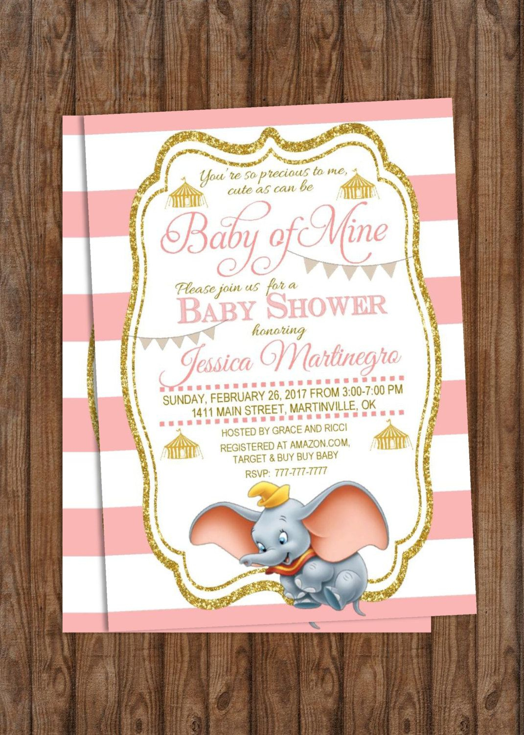 Diy Printable Ba Shower Invitation Ba Of Mine Dumbo Ba for proportions 1071 X 1500