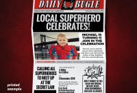 Diy Superhero Newspaper Invitation Template For A Spiderman Etsy inside measurements 1024 X 768