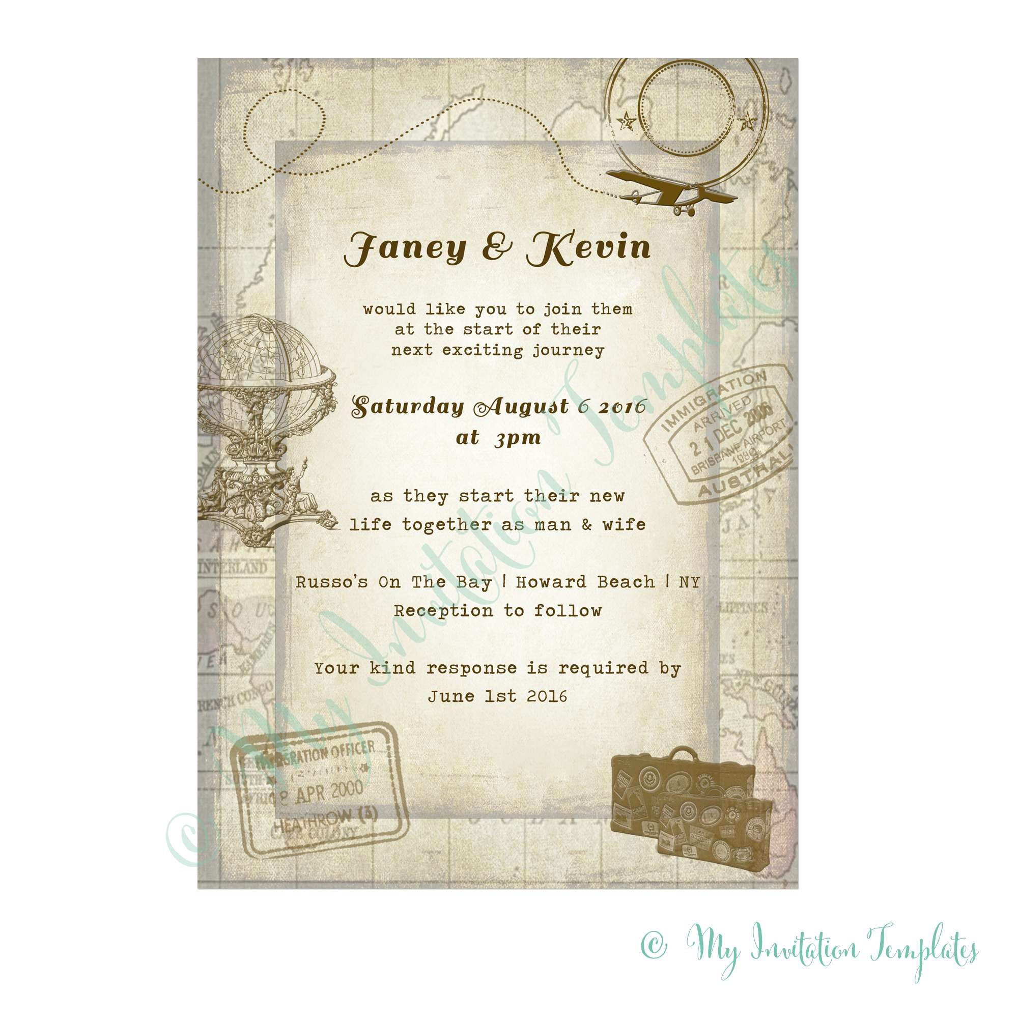 Diy Wedding Invitations Templates Travel Wedding Invitations Diy within sizing 2000 X 2000