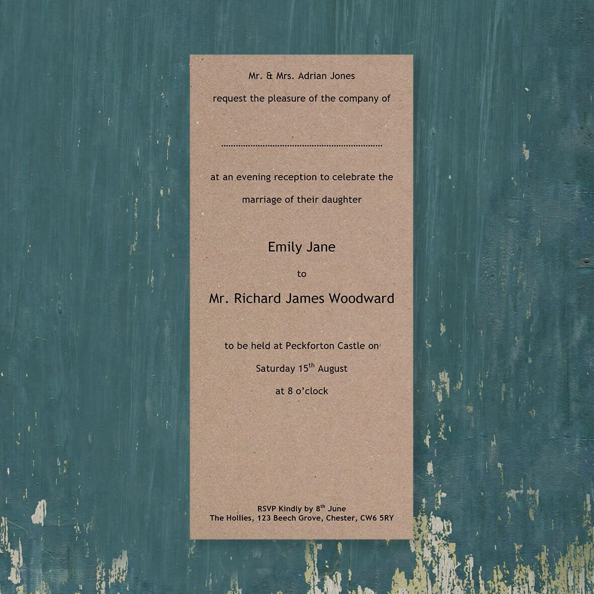 Dl Cardstock Evening Reception Invitation Template Wow Vow with regard to proportions 1181 X 1181