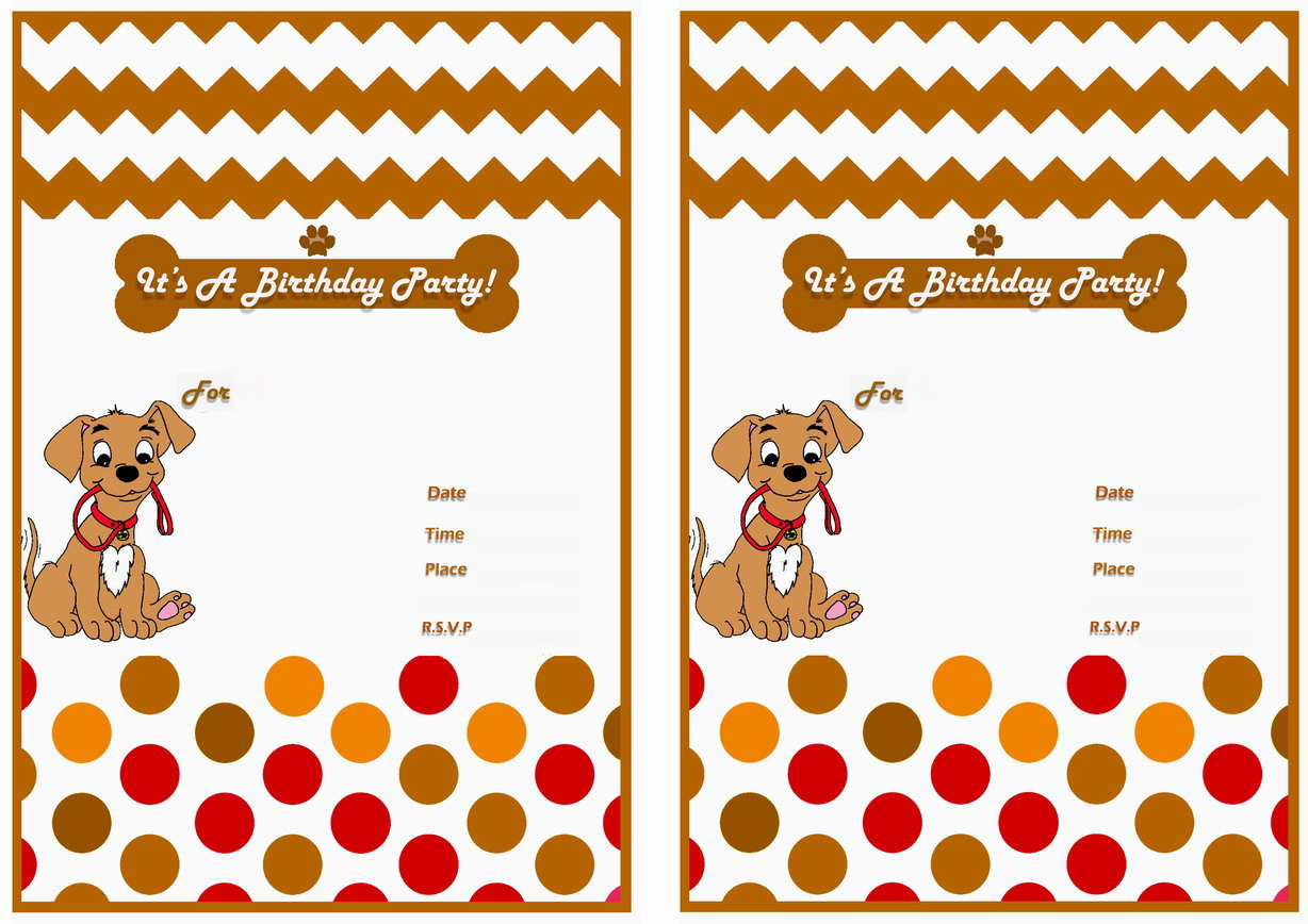 Dog Birthday Invitations Free Birthday Invitation Examples within measurements 1228 X 868