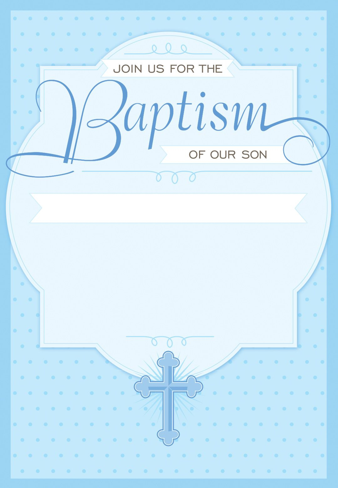 Dotted Blue Free Printable Baptism Christening Invitation in measurements 1080 X 1560