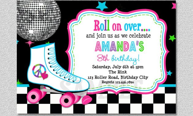 Download Free Template Free Printable Roller Skating Birthday Party throughout measurements 1500 X 1071