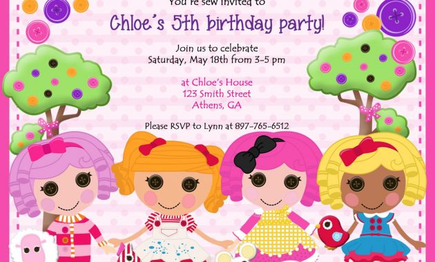 Download Now Free Lalaloopsy Birthday Invitations Bagvania intended for sizing 1500 X 1071