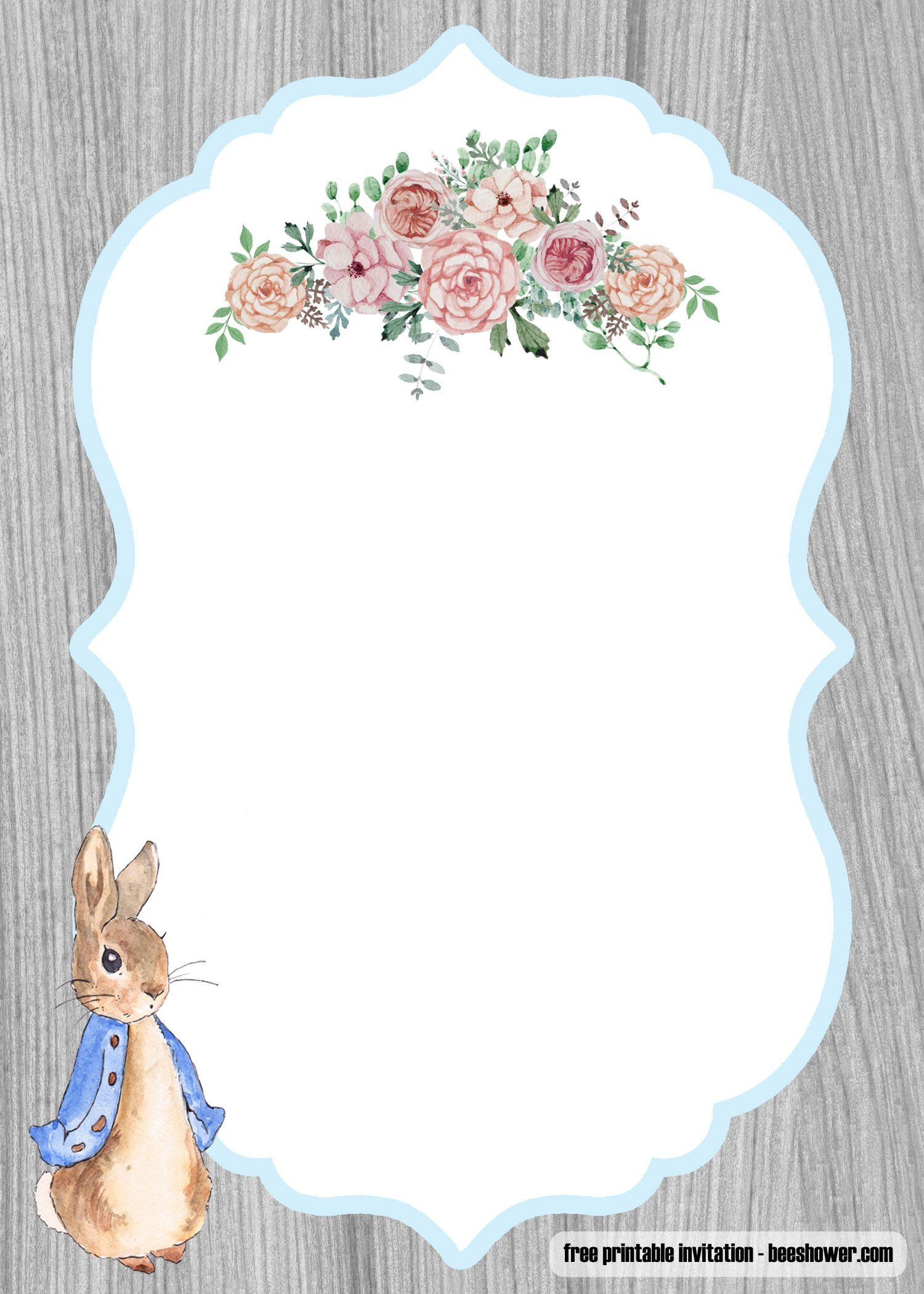 Download Now Free Peter Rabbit Ba Shower Invitations Templates pertaining to sizing 1500 X 2100
