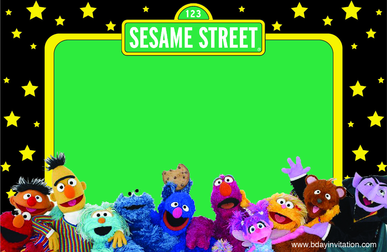 Download Now Free Printable Sesame Street Birthday Invitation with regard to size 1615 X 1052