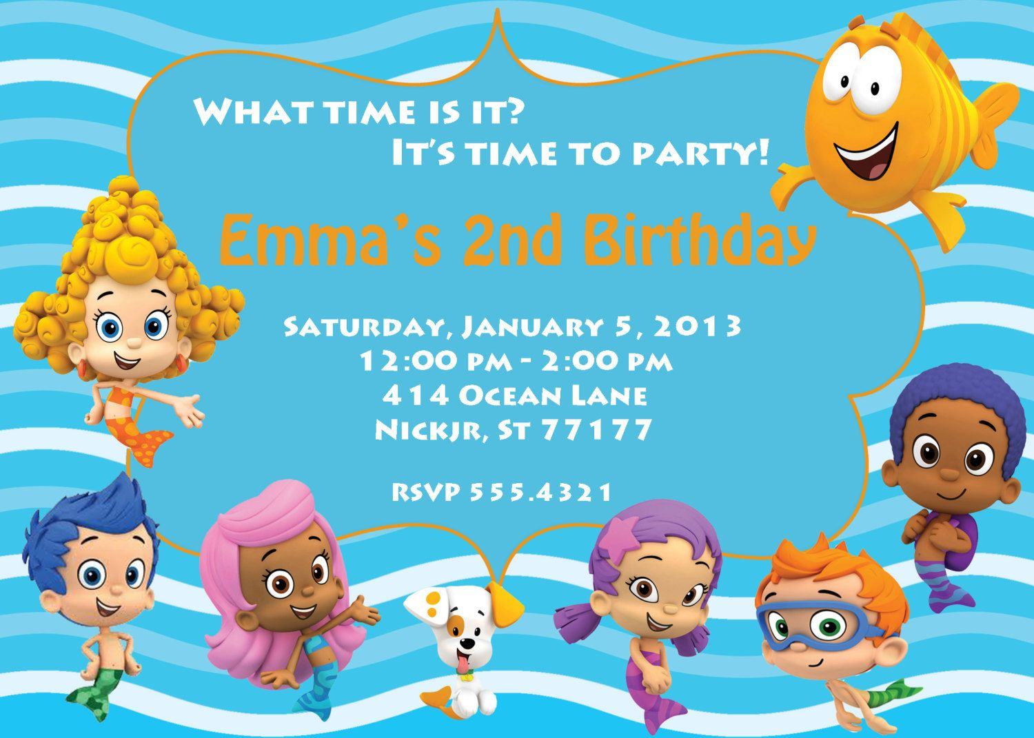 Download Now Free Template Bubble Guppies Birthday Party Invitations pertaining to dimensions 1500 X 1071