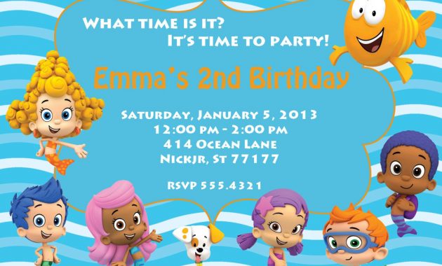 Download Now Free Template Bubble Guppies Birthday Party Invitations within sizing 1500 X 1071