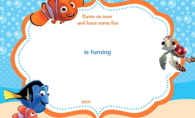 Download Now Free Template Free Printable Finding Nemo Birthday for sizing 1500 X 1071