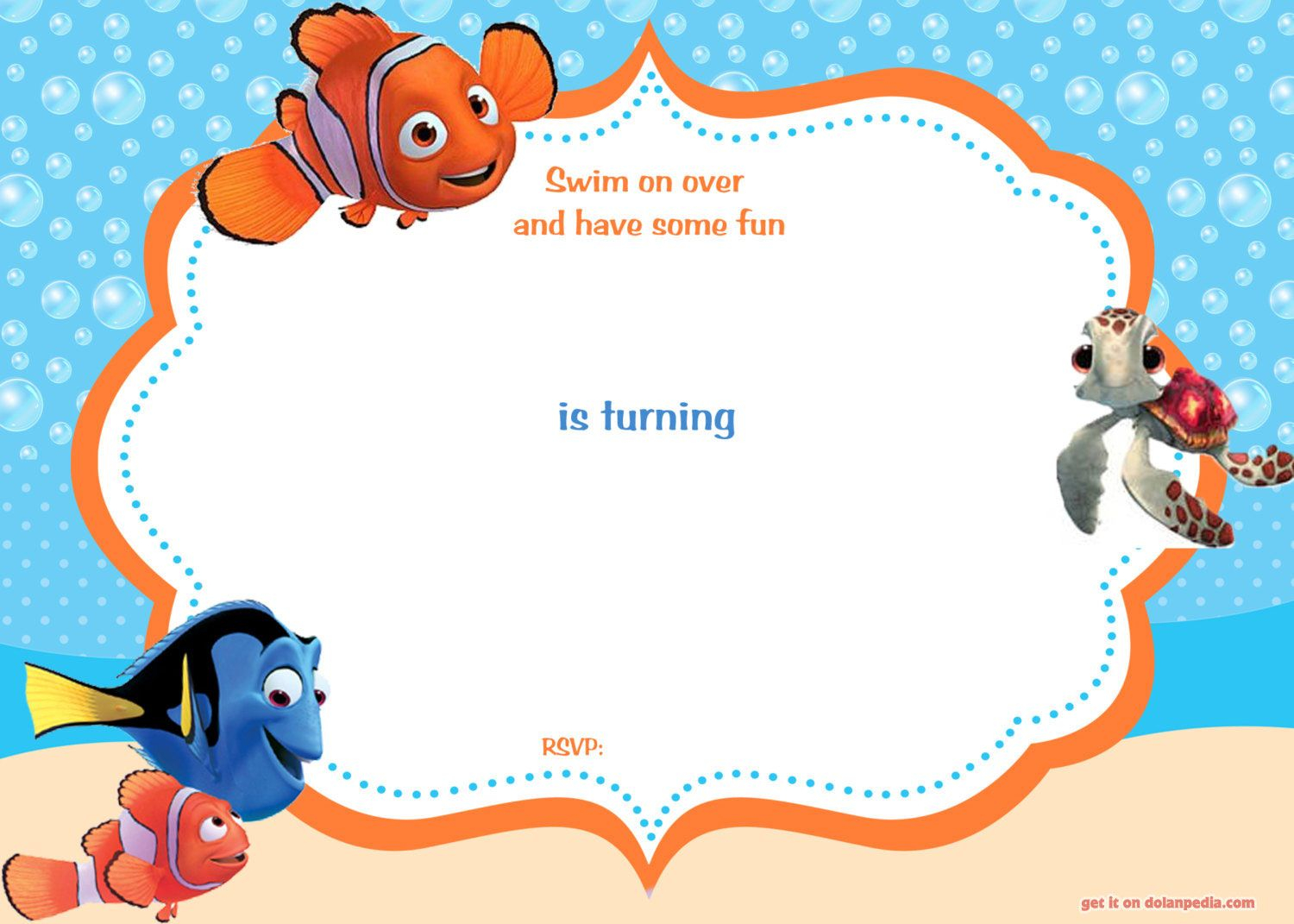 Download Now Free Template Free Printable Finding Nemo Birthday for sizing 1500 X 1071