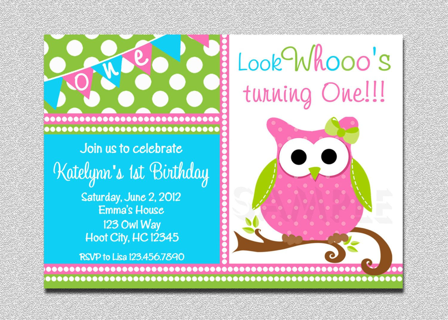 Download Now Free Template Owl Invitations For First Birthday regarding dimensions 1500 X 1071