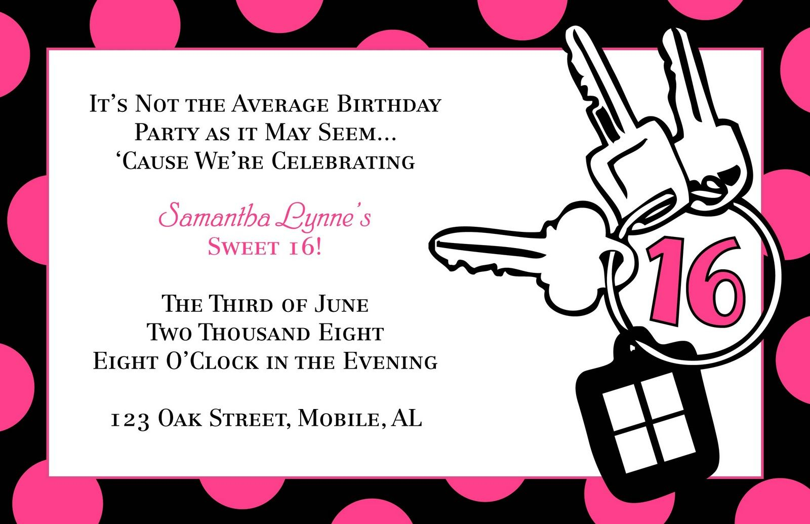 Download Now Free Template Sweet 16 Birthday Party Invitations for proportions 1600 X 1035