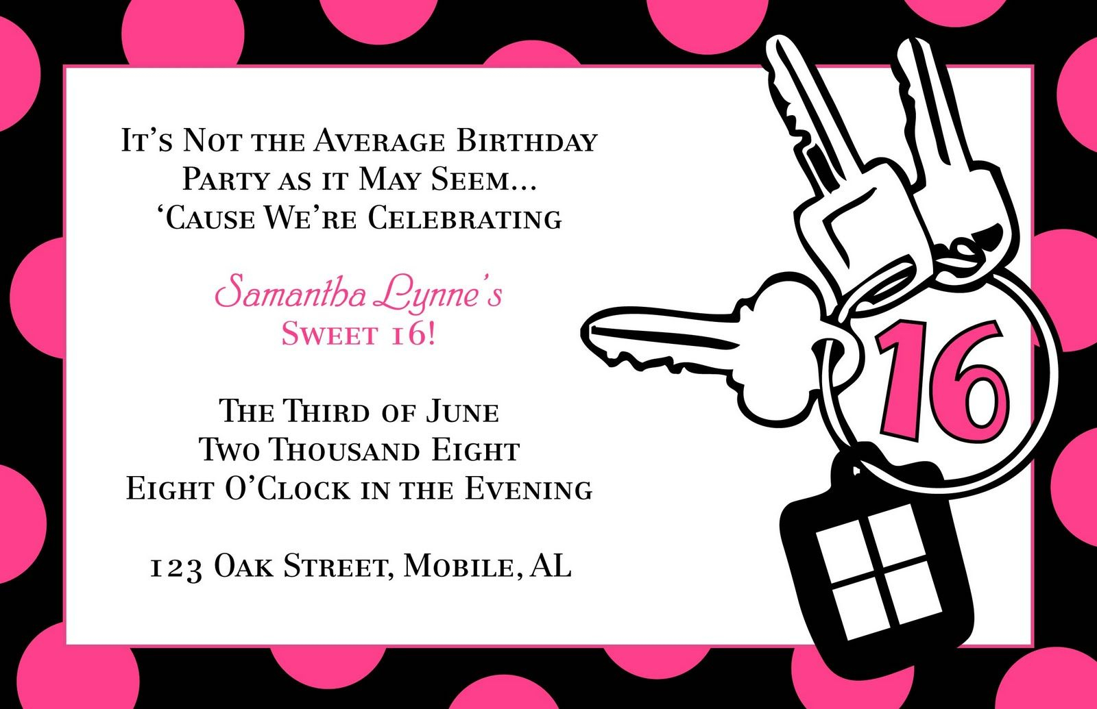 Download Now Free Template Sweet 16 Birthday Party Invitations for sizing 1600 X 1035