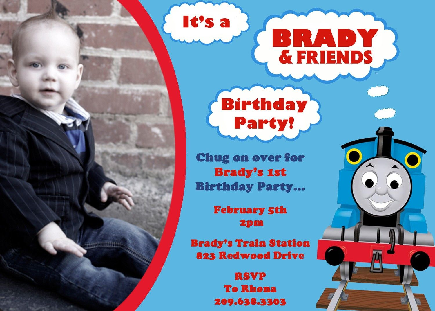 Download Now Free Template Thomas The Train Photo Birthday throughout dimensions 1500 X 1071