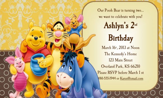 Download Now Free Template Winnie The Pooh 1st Birthday Invitations for sizing 1500 X 1071