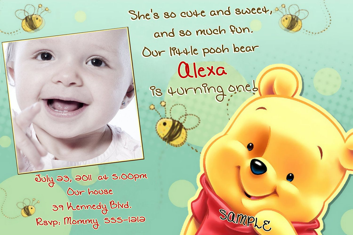 Download Now Free Template Winnie The Pooh Photo Birthday for measurements 1500 X 1000