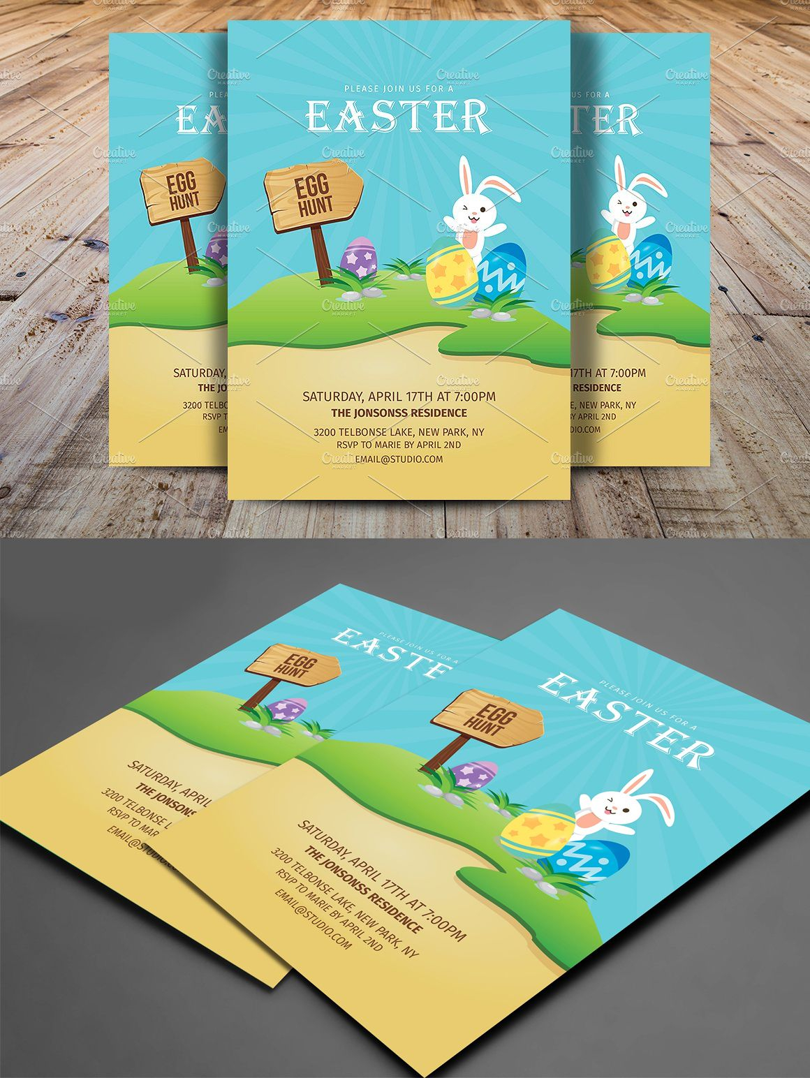 Easter Egg Hunt Party Invitation Template Psd Invitation Templates for size 1160 X 1544