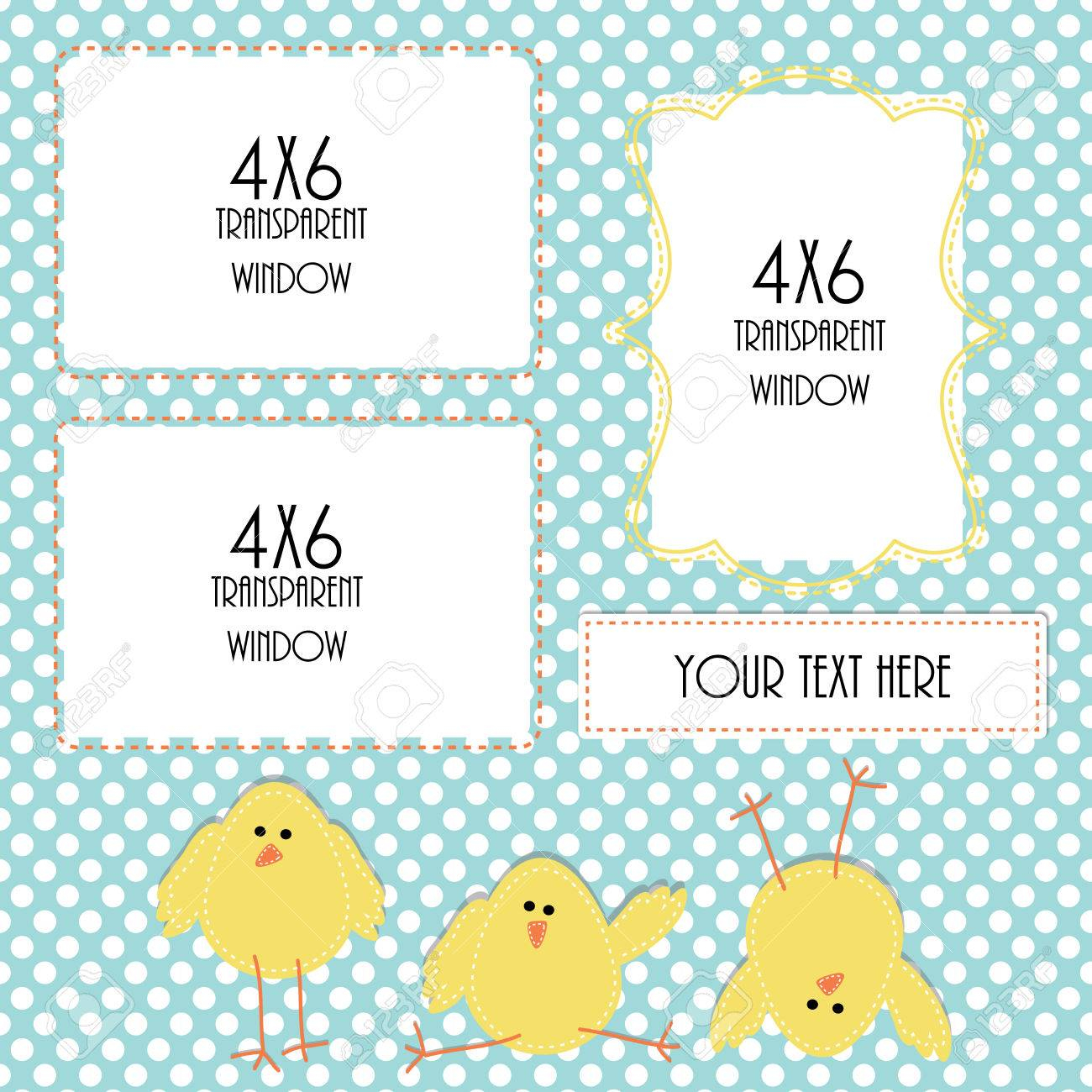 Easter Or Spring Design Template With Three 4x6 Transparent Frames pertaining to sizing 1300 X 1300