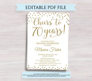 Editable 70th Birthday Party Invitation Template Cheers To 70 Etsy in dimensions 1700 X 1500