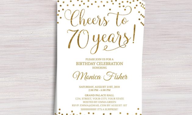 Editable 70th Birthday Party Invitation Template Cheers To 70 Etsy in dimensions 1700 X 1500