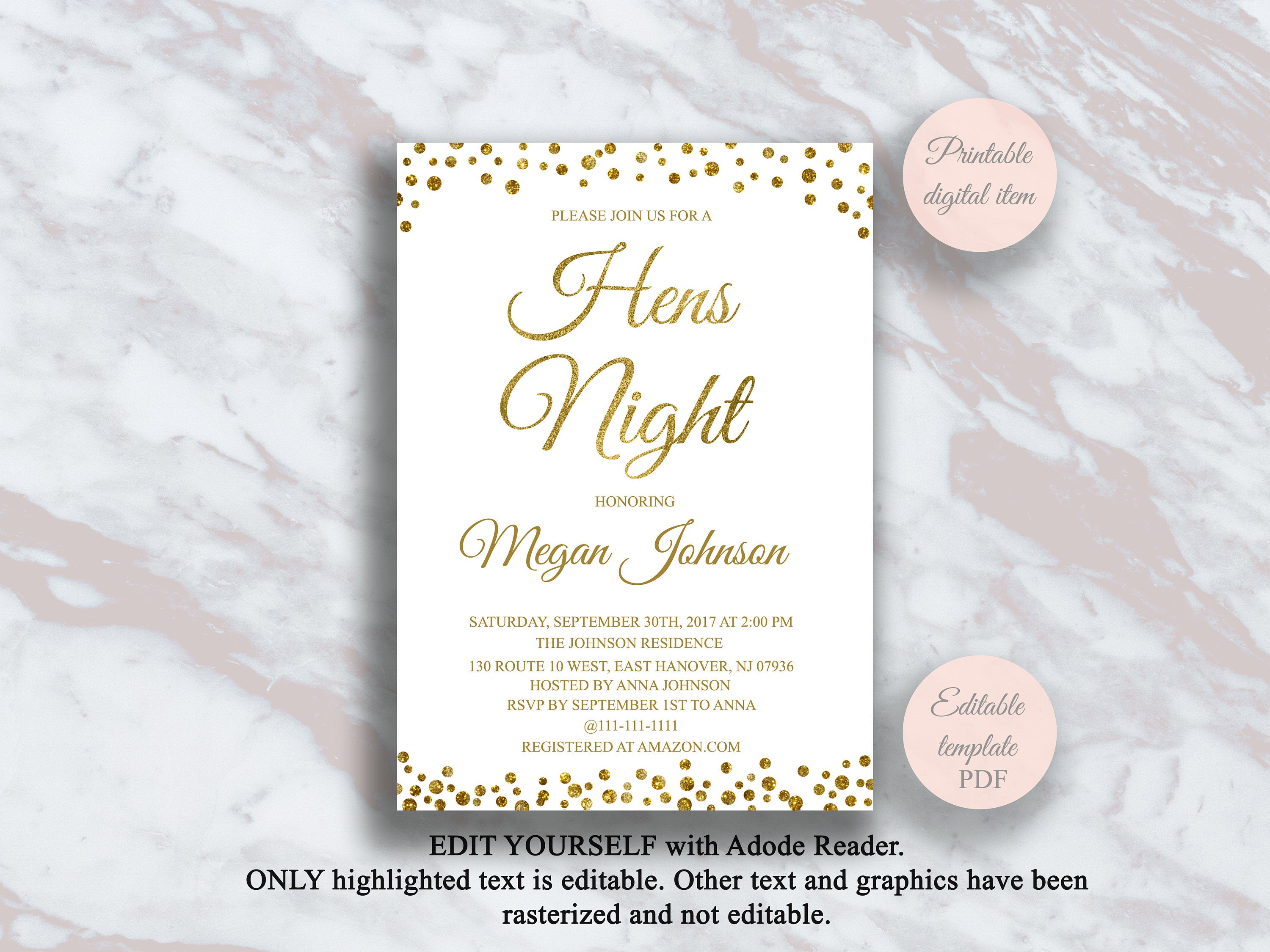 Editable Hens Night Invitation Template Bachelorette Party Etsy in proportions 3000 X 2250