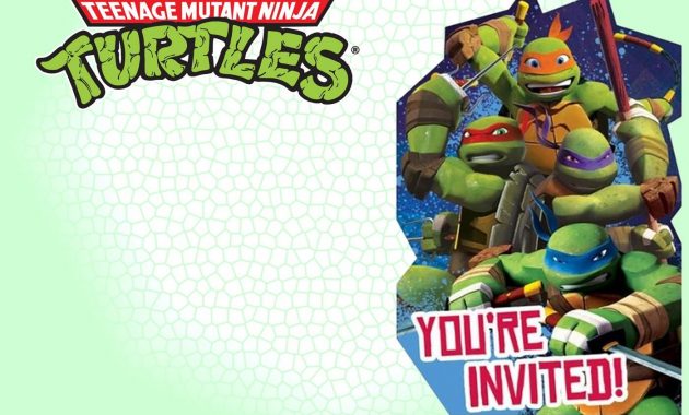 Editable Ninja Turtle Invitation Template Tkb Printables In 2019 for sizing 1400 X 914