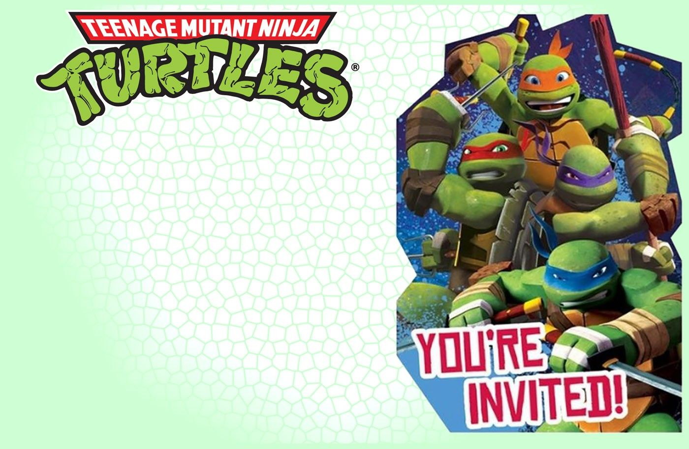 Editable Ninja Turtle Invitation Template Tkb Printables In 2019 for sizing 1400 X 914