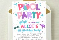 Editable Pool Party Invitation Pool Party Birthday Invitation throughout size 2000 X 2000